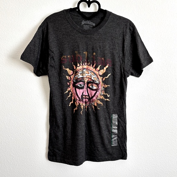 Sublime Tops - Sublime Charcoal Gray Sun Band Graphic Tee Size M